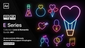 Videohive ValentineвЂ™s Day Neon Elements Elements template preview