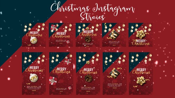 Videohive Christmas instagram stories and post 55447889 Video Displays template preview