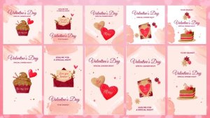 Videohive Valentine's day Invitation Instagram Post & Stories - Cartoon Animation Pack Video Displays template preview