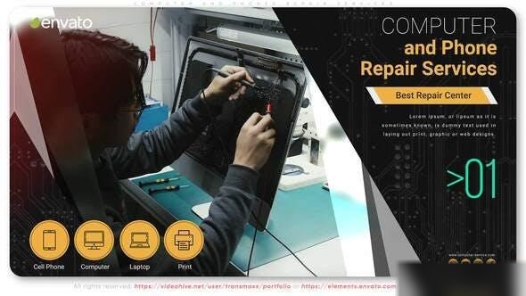 Videohive Computer and Phones Repair Services Openers template preview