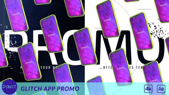 Videohive Glitch App Promo 37356067 Product Promo template preview