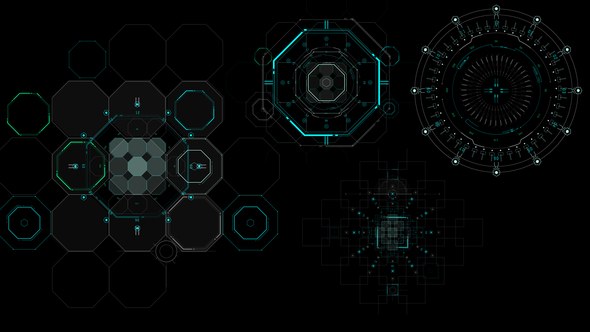 Videohive HUD Info Gadgets 5 Elements template preview