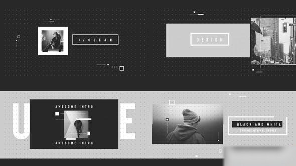 Videohive Black And White Dynamic Intro Openers template preview
