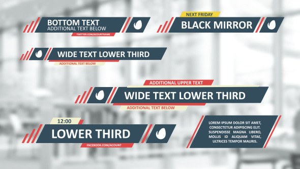 Flat Lines Lower Thirds Video Displays template preview