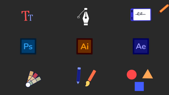 Videohive Design Tools Icon Pack for After Effects Elements template preview