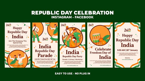 Videohive Republic Day Celebration Instagram Stories Openers template preview