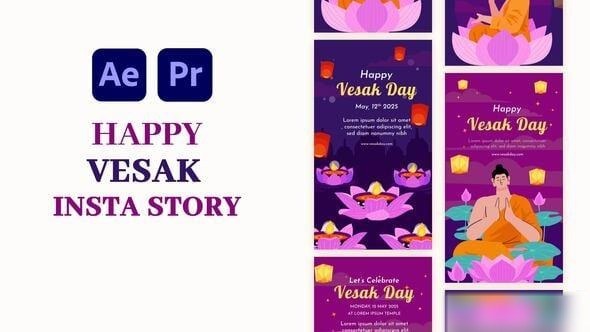 Videohive Happy Vesak Instagram Story Elements template preview