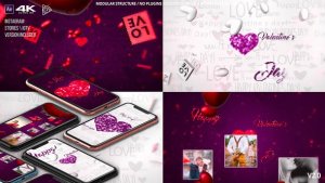 Valentine's Day Logo 3in1 V2.1 Video Displays template preview