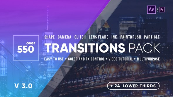 Transitions Video Displays template preview