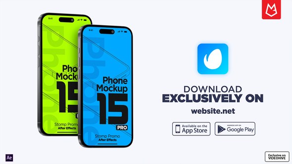 Videohive Stylish Stomp App Promo | Phone 15 Pro Product Promo template preview