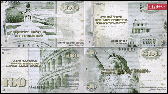 Videohive Money Style Slideshow Openers template preview