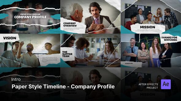 Videohive Intro/Opening - Paper Style Timeline - Company Profile After Effects Project Files Openers template preview