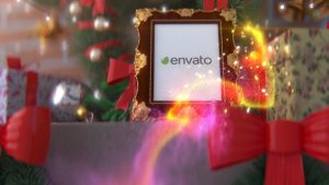 Merry Christmas | Picture on Fireplace Video Displays template preview