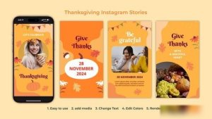 Videohive Thanksgiving Instagram Stories Openers template preview