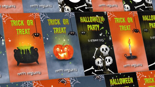Videohive Halloween Funky Stories Video Displays template preview
