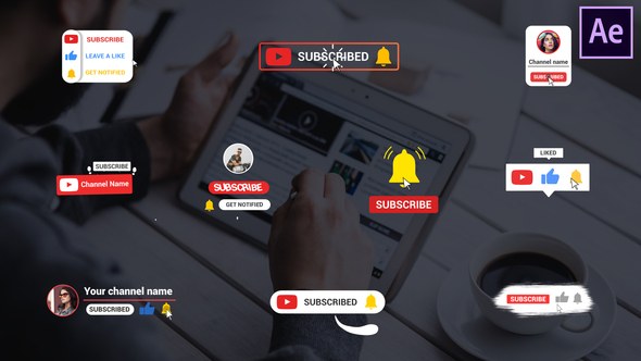 Youtube Lower Thirds | After Effects Video Displays template preview