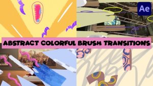 Videohive Abstract Colorful Brush Transitions | After Effects Elements template preview