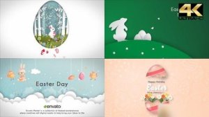 Videohive Happy Easter Day (4 in 1) Easter template preview