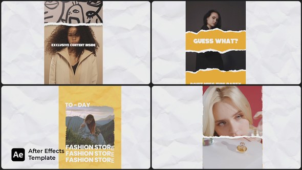 Videohive Ripped Paper Instagram Reels Product Promo template preview