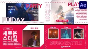 Videohive Modern Music Slides for After Effects Openers template preview