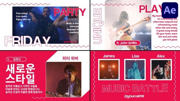 Videohive Modern Music Slides for After Effects Openers template preview