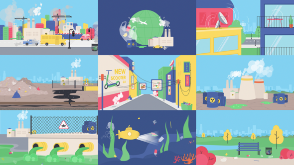 Videohive Pollution Animated Scenes Elements template preview