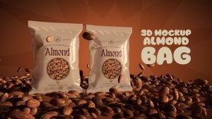3D Mockup Almond Bag Product Promo template preview