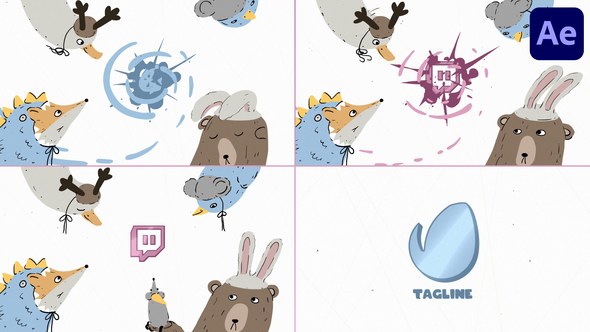 Videohive Cartoon Animals Logo for After Effects Logo Stings template preview