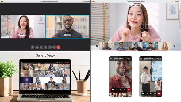 Videohive Video Conference Creator Pack - Teams, Webex Video Displays template preview