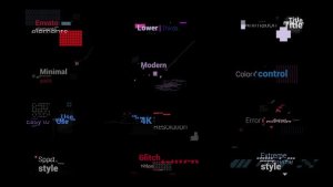 Glitch Titles Video Displays template preview