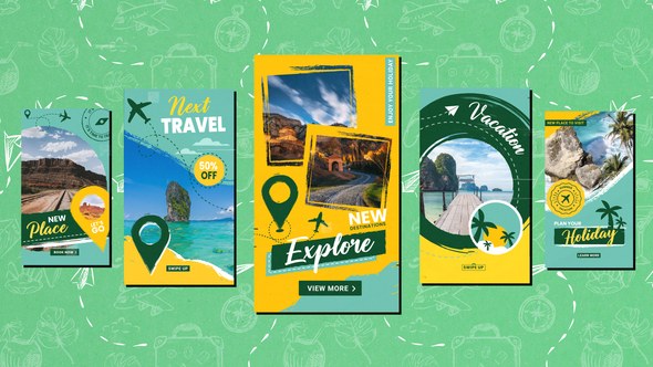 Videohive Summer Holiday Travel Tropical Stories Reels Openers template preview