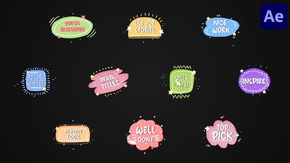 Videohive Colorful Plate Titles for After Effects Titles template preview