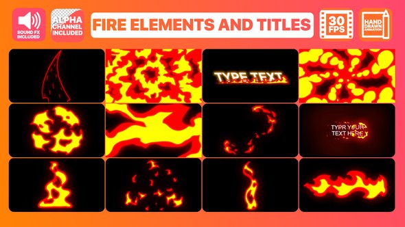 Fire Elements And Titles | After Effects Video Displays template preview