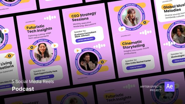Videohive Social Media Reels - Podcast After Effects Template Product Promo template preview
