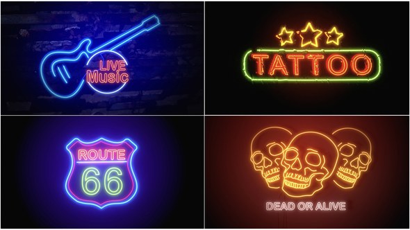 Videohive Neon Signs V2 Titles template preview