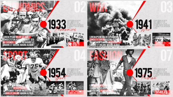 Videohive Moments of History - Timeline of Events Openers template preview
