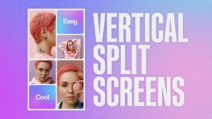 Vertical Split Screens Premiere Pro template preview