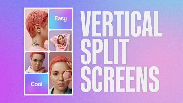 Vertical Split Screens Premiere Pro template preview