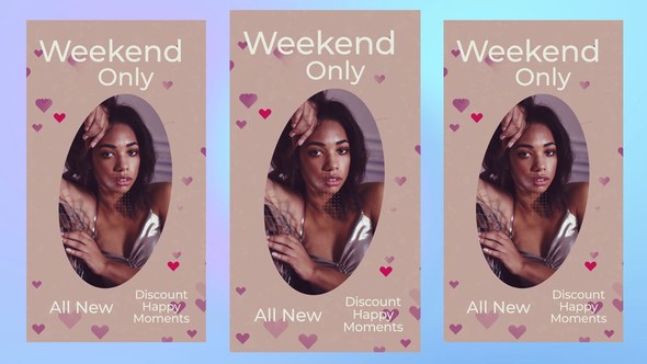 Valentines Day Vertical Intro Premiere Pro template preview