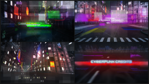 Videohive Cyberpunk Credits Titles template preview