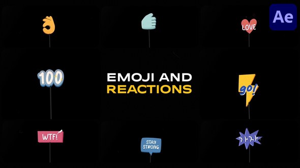 Videohive Emoji And Reactions for After Effects Titles template preview