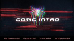 Videohive Glitch Comic Intro Openers template preview