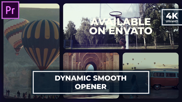 Slow Multiscreen Gallery Opener | Stylish Gallery Intro MOGRT for Premier Pro Premiere Pro template preview