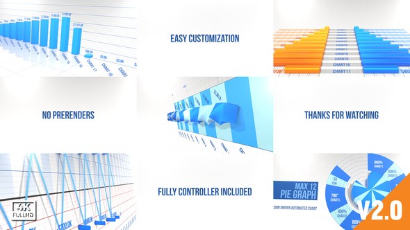 Graph Infographics Element 3D Video Displays template preview
