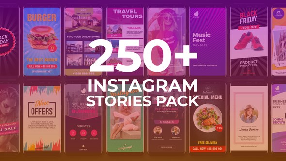 Instagram Stories Video Displays template preview