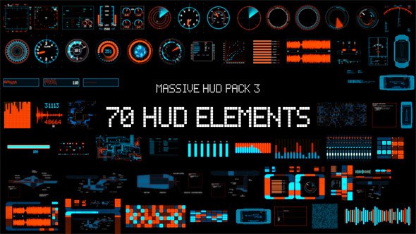 Videohive Massive HUD Pack 3 Video Displays template preview