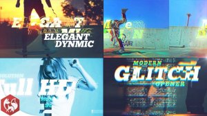 Glitch Opener Video Displays template preview
