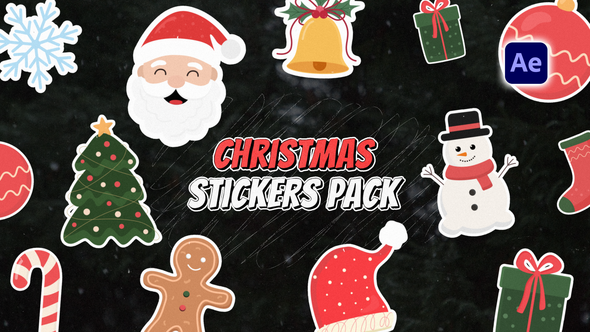 Videohive Christmas Stickers Pack Elements template preview