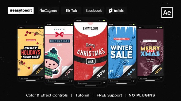 Christmas Instagram Stories / Sale Video Displays template preview