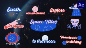 Videohive Space Sticker Titles for After Effects Titles template preview